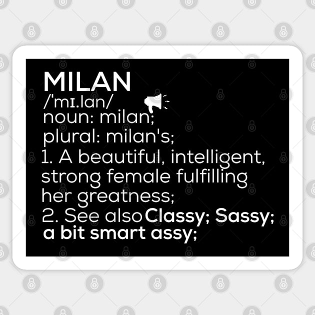 Milan Name Milan Definition Milan Female Name Milan Meaning Sticker by TeeLogic